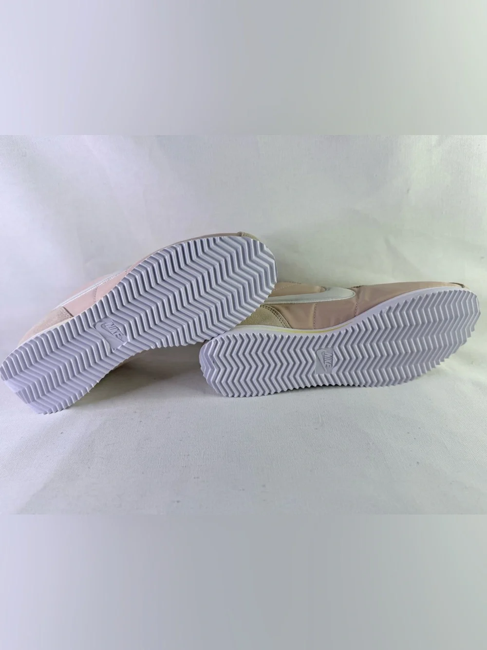 Nike Women’s Cortez Sneakers in Pale Beige with White Swoosh Charm Women’s 8.5